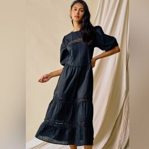 Lalavon Lace Black Maxi Dress S